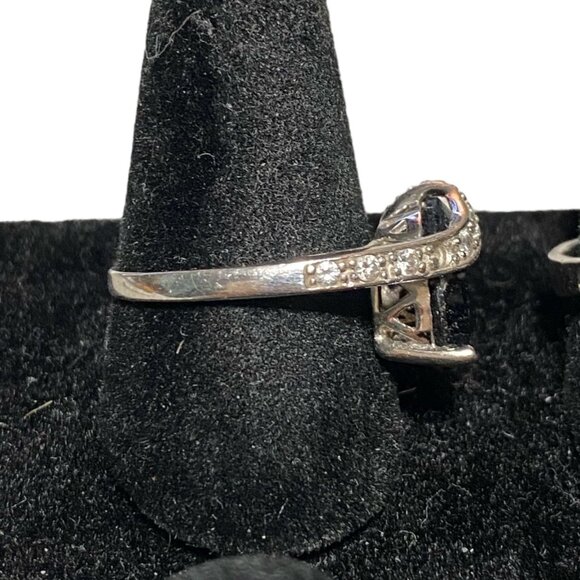 Ring Size 8.5 Blue Sapphire CZ Cubic Zirconia Sterling Silver 925 - Picture 4 of 10